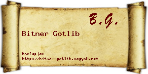 Bitner Gotlib névjegykártya